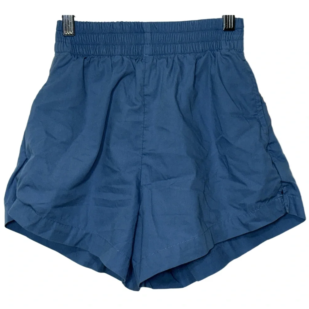 Abercrombie & Fitch Blue Cotton Elastic Waist Athletic Shorts Women Size XXS 2XS